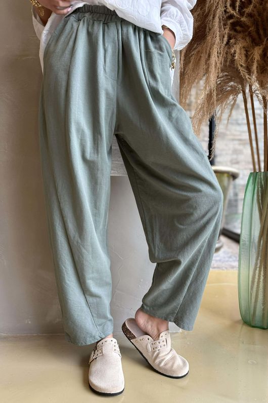 Lagen Seamed Tapered Barrel Pant Khaki /9=